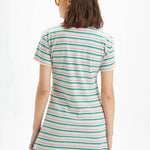 Vestido corto polo rayas - ECRU