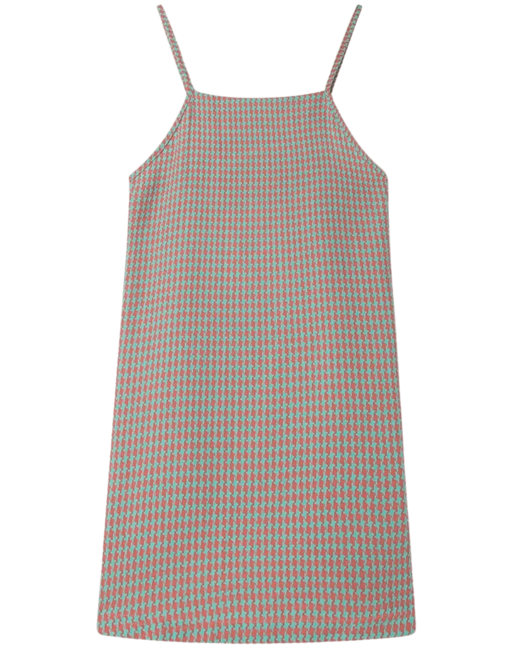 Vestido corto tirantes cuadros vichy - ECRU