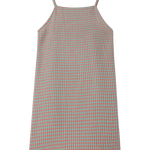 Vestido corto tirantes cuadros vichy - ECRU