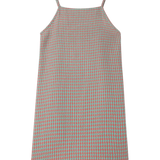 Vestido corto tirantes cuadros vichy - ECRU