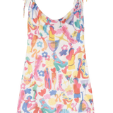 Vestido corto tirantes tul - ECRU