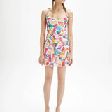 Vestido corto tirantes tul - ECRU