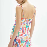 Vestido corto tirantes tul - ECRU