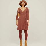 Vestido Cruzado Volante Retro - ECRU