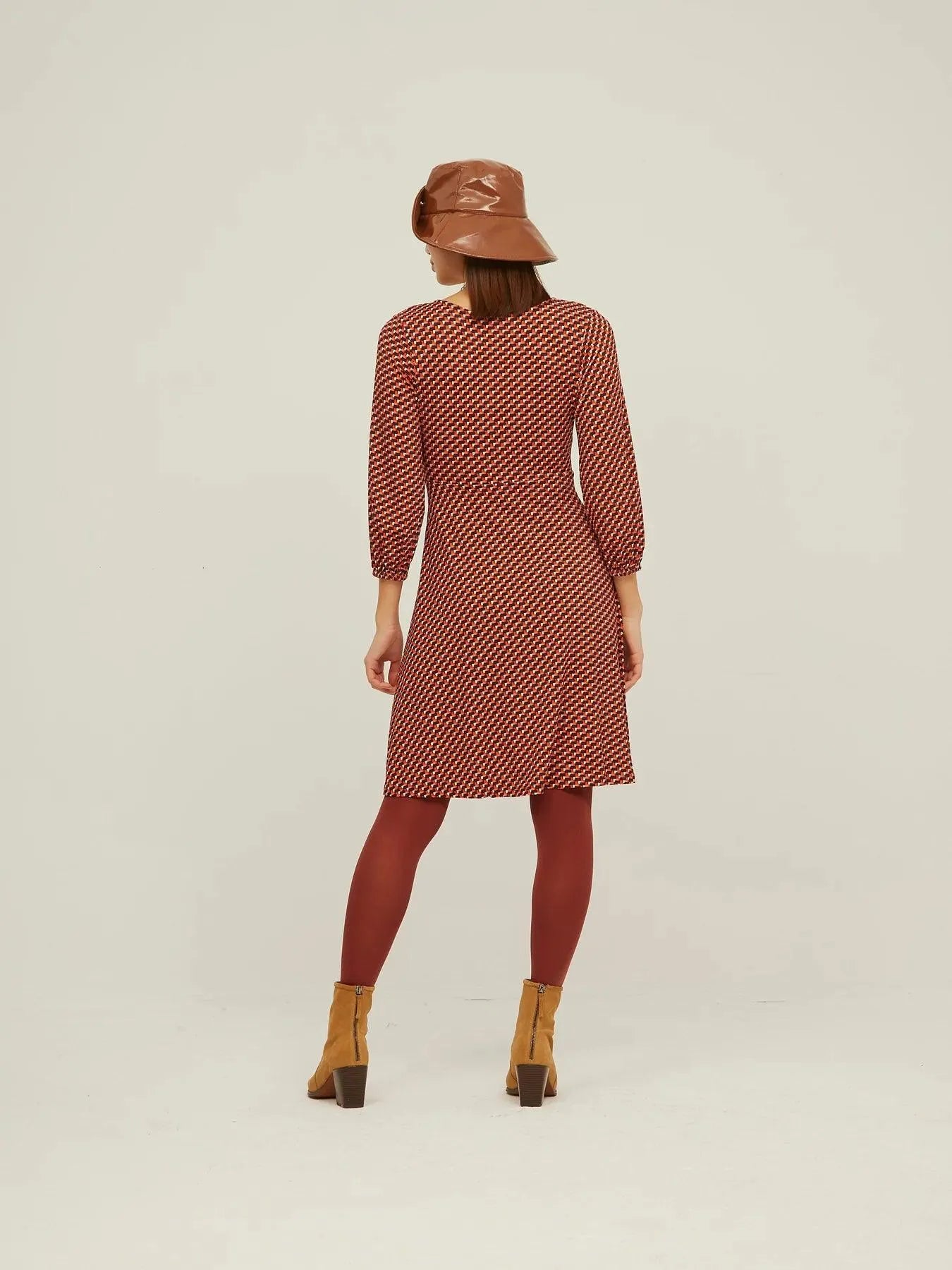 Vestido Cruzado Volante Retro - ECRU