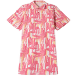 Vestido denim tie-dye polo - ECRU