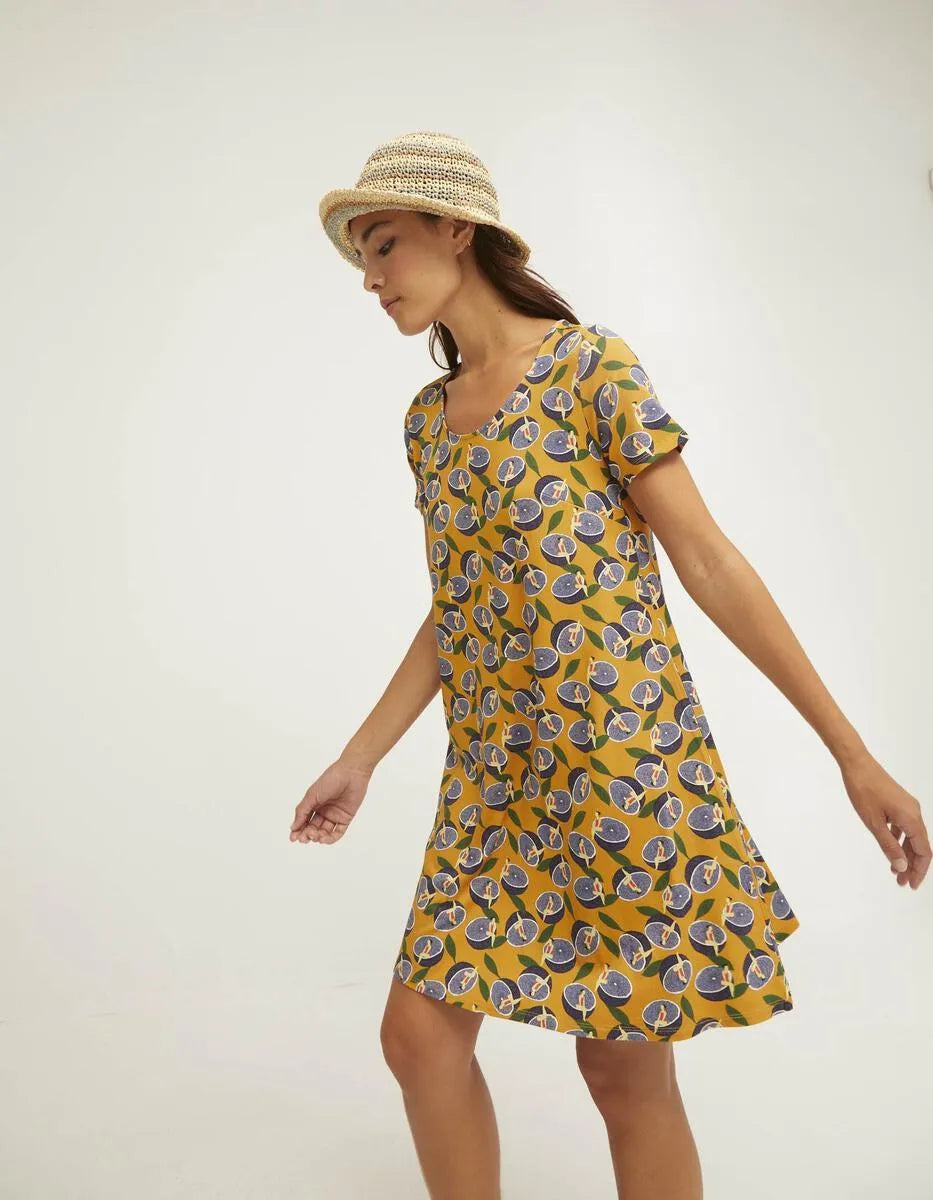 Vestido Easy Manga Corta Citrus - ECRU