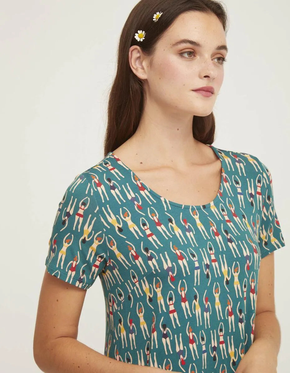 Vestido Easy Manga Corta Natación - ECRU