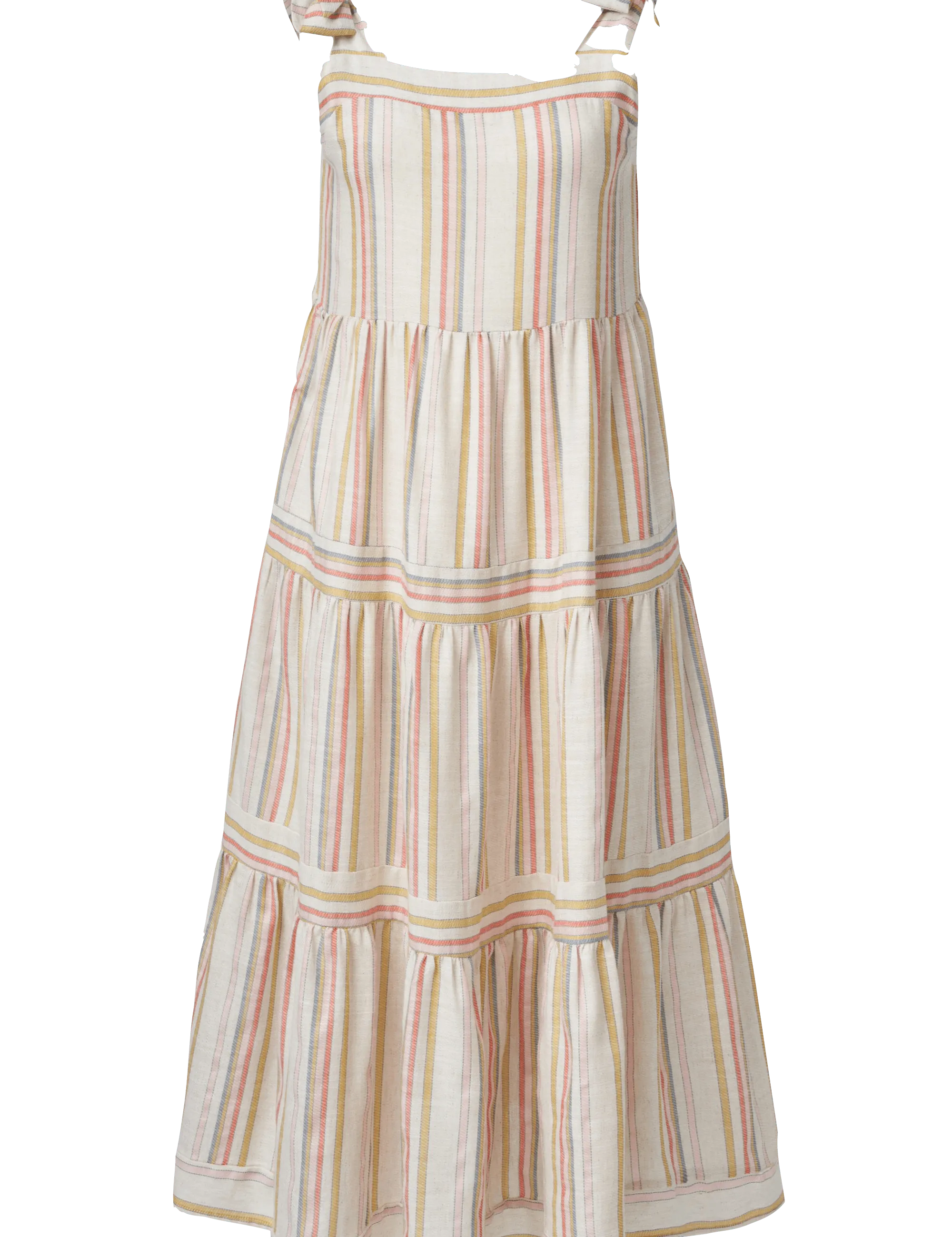 Vestido fluido de rayas - ECRU