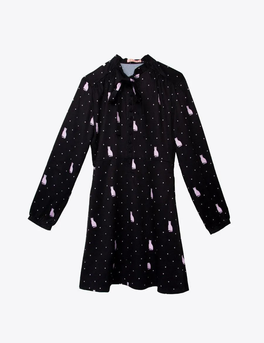 Vestido Gatos - ECRU