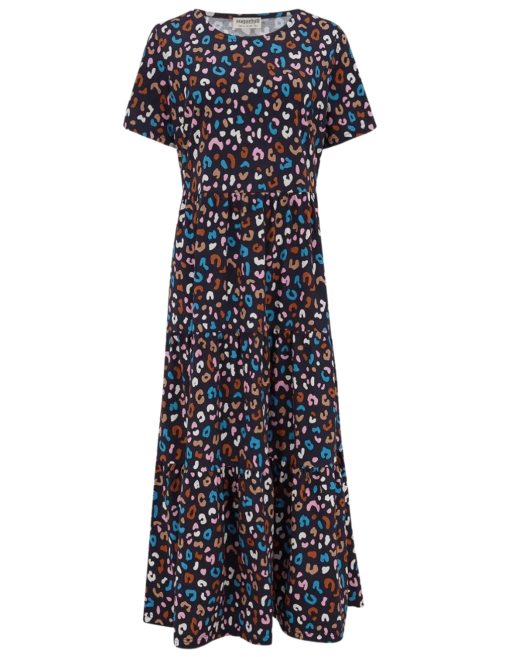 Vestido Hilary Jersey Smock Black/Multi Winter Leopard - ECRU