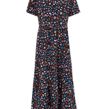 Vestido Hilary Jersey Smock Black/Multi Winter Leopard - ECRU