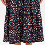 Vestido Hilary Jersey Smock Black/Multi Winter Leopard - ECRU