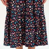 Vestido Hilary Jersey Smock Black/Multi Winter Leopard - ECRU