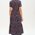 Vestido Hilary Jersey Smock Black/Multi Winter Leopard - ECRU