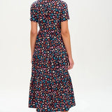 Vestido Hilary Jersey Smock Black/Multi Winter Leopard - ECRU