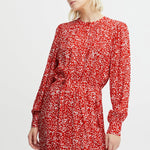 Vestido ICHI Carolina Poppy Red - ECRU