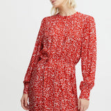 Vestido ICHI Carolina Poppy Red - ECRU