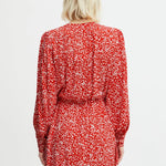 Vestido ICHI Carolina Poppy Red - ECRU