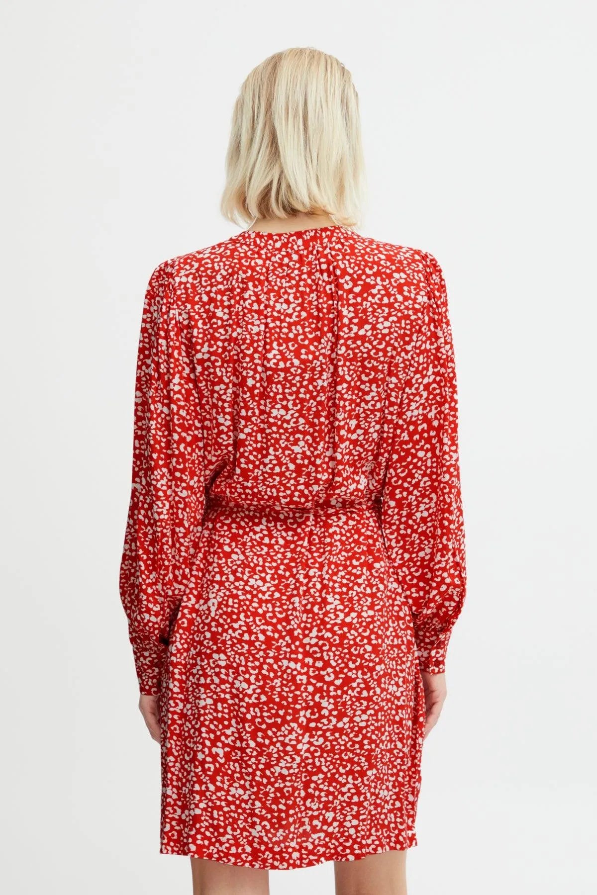 Vestido ICHI Carolina Poppy Red - ECRU