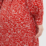 Vestido ICHI Carolina Poppy Red - ECRU