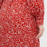 Vestido ICHI Carolina Poppy Red - ECRU