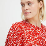 Vestido ICHI Carolina Poppy Red - ECRU