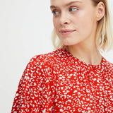 Vestido ICHI Carolina Poppy Red - ECRU