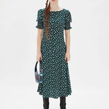 Vestido largo abullonado - ECRU