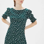 Vestido largo abullonado - ECRU