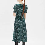 Vestido largo abullonado - ECRU