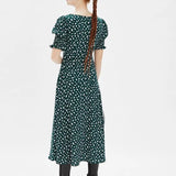 Vestido largo abullonado - ECRU