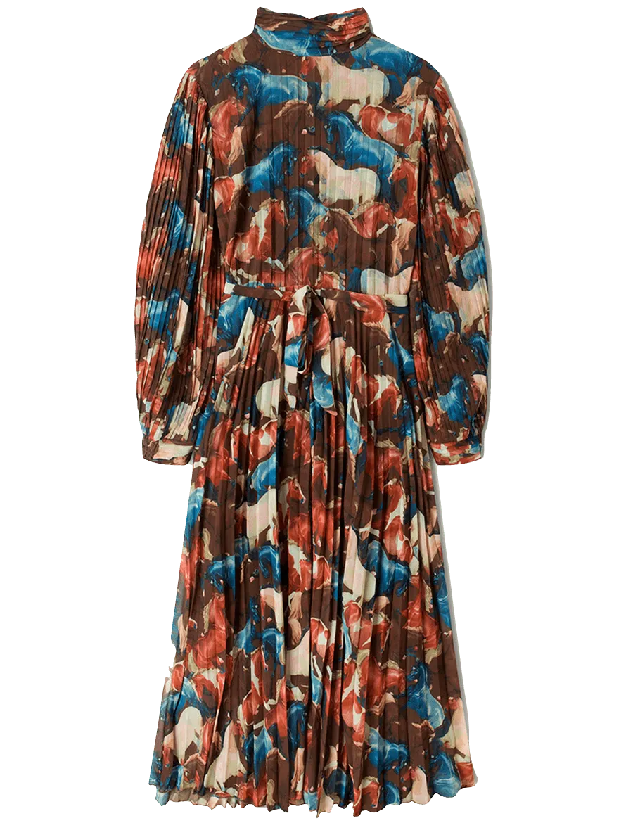 Vestido Largo Caballos - ECRU