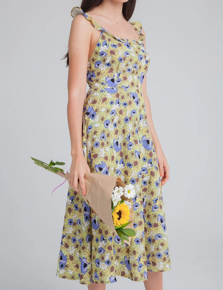 Vestido Largo Girasoles - ECRU