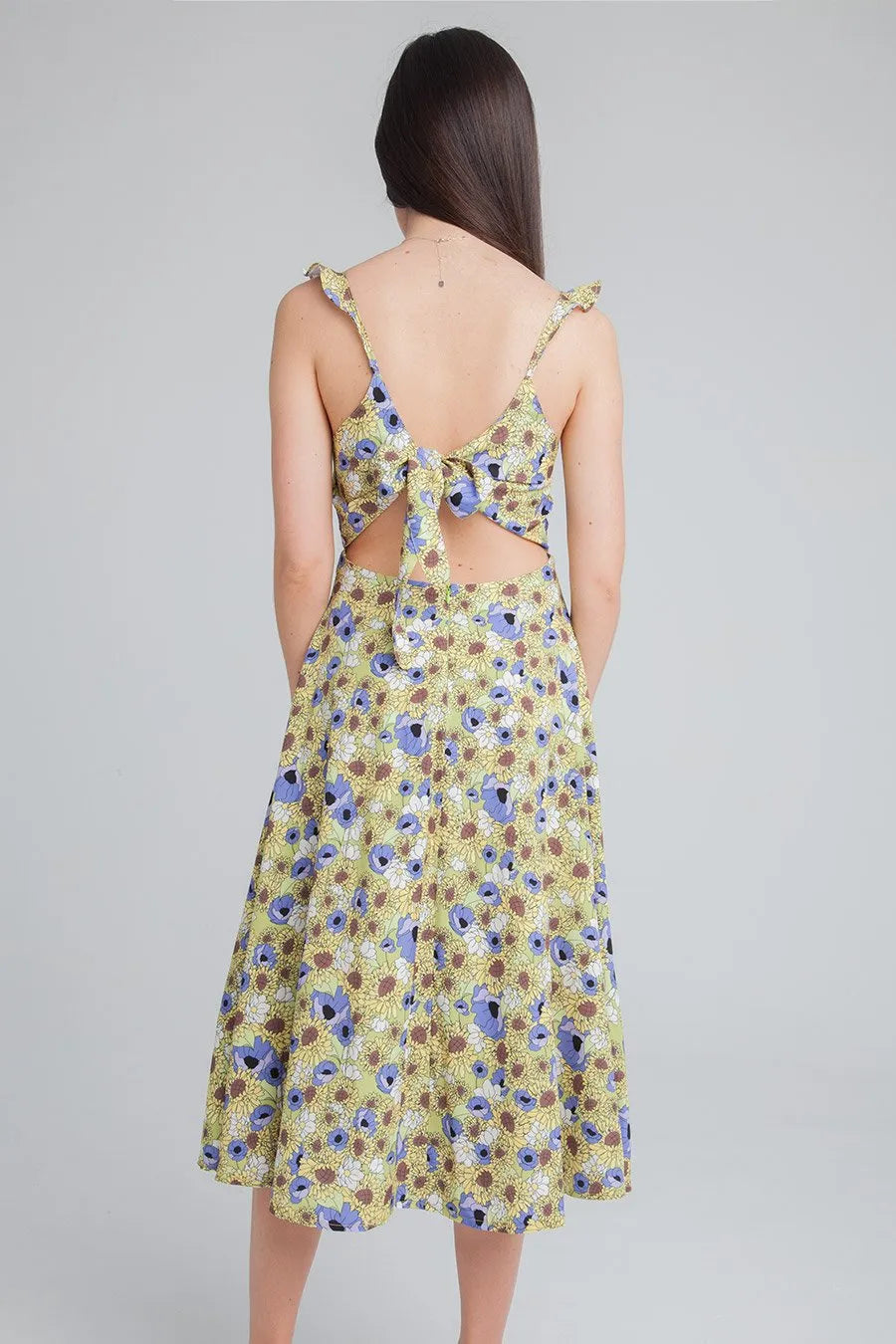 Vestido Largo Girasoles - ECRU