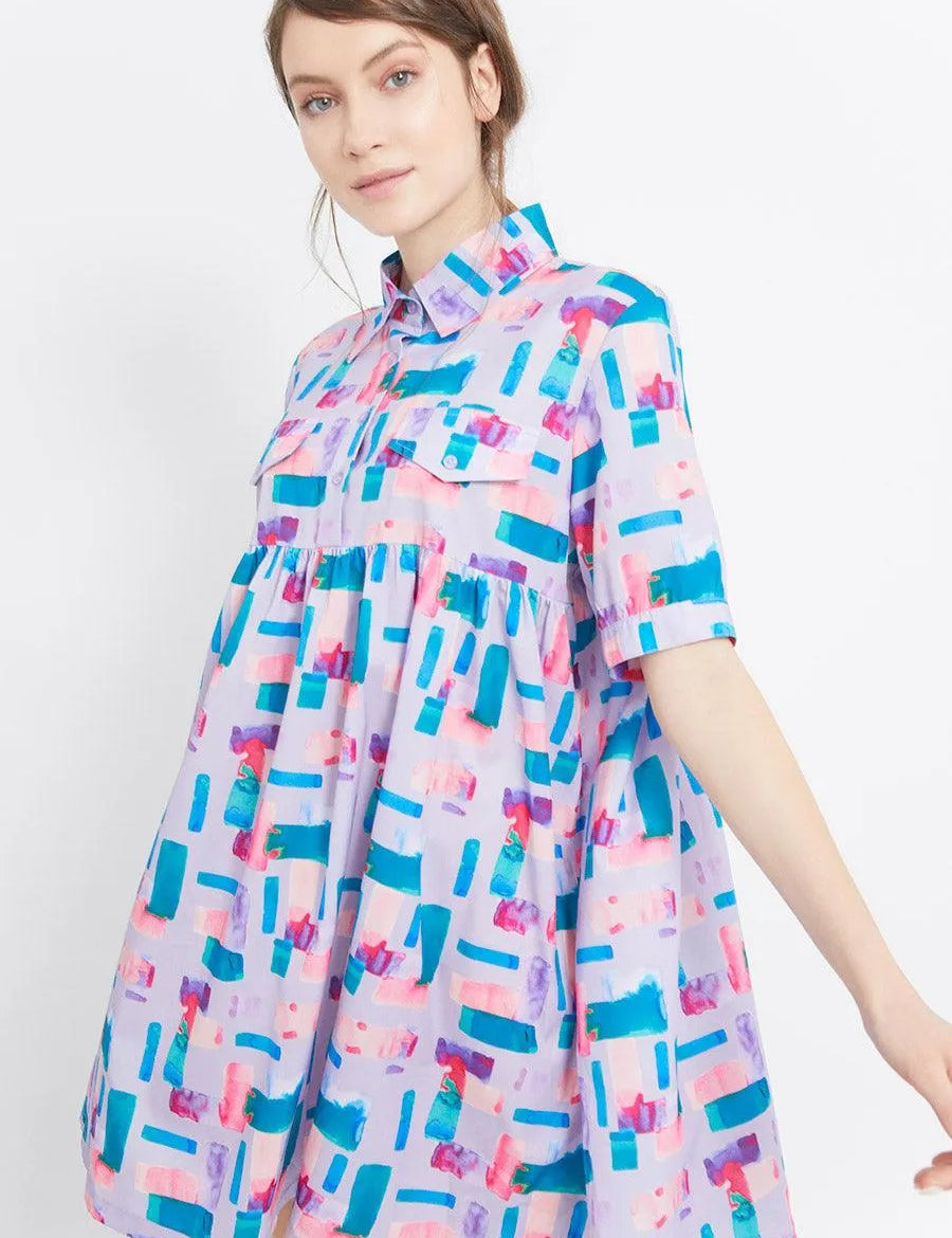 Vestido Lila Acuarela - ECRU