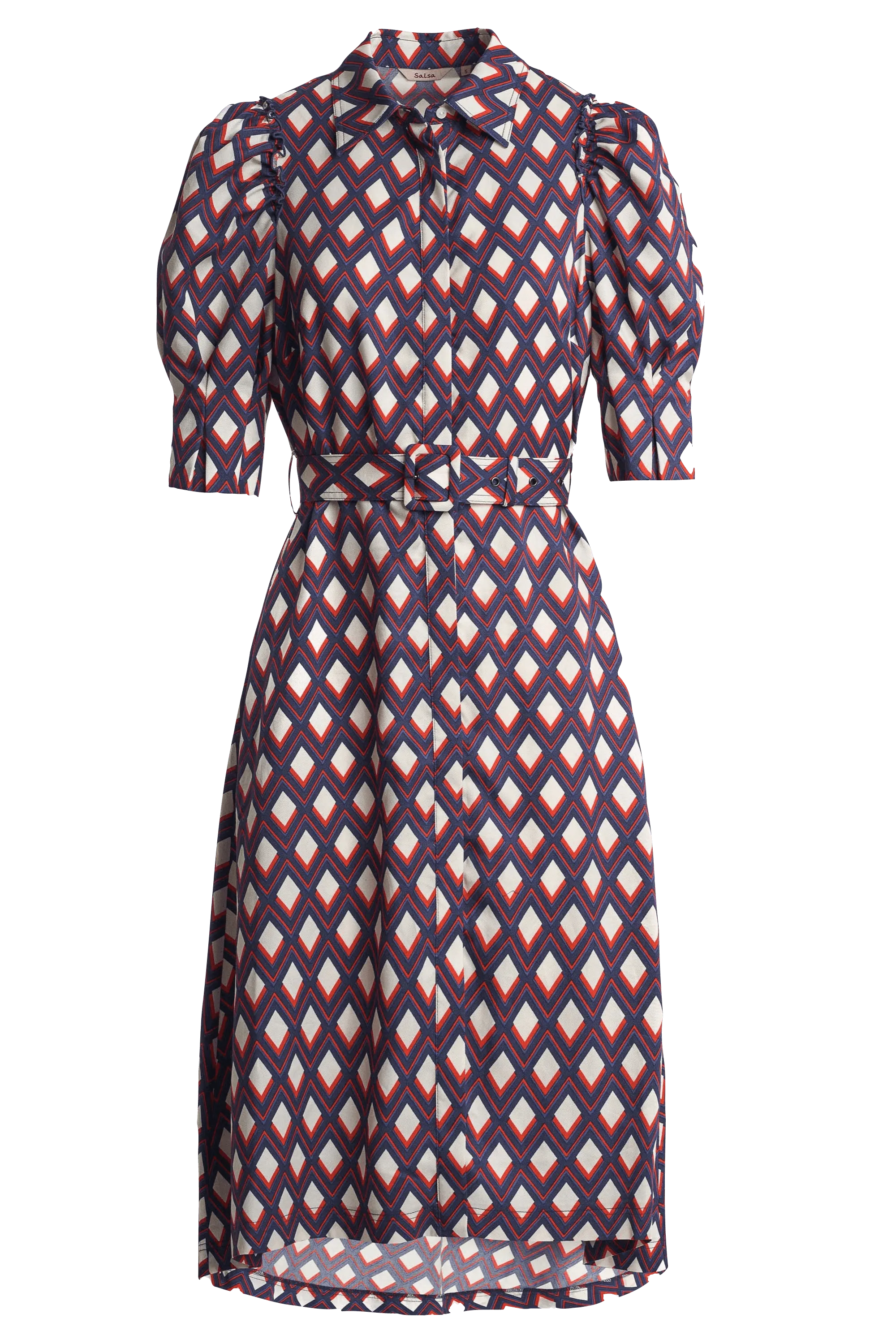 Vestido Manga Abullonada - ECRU