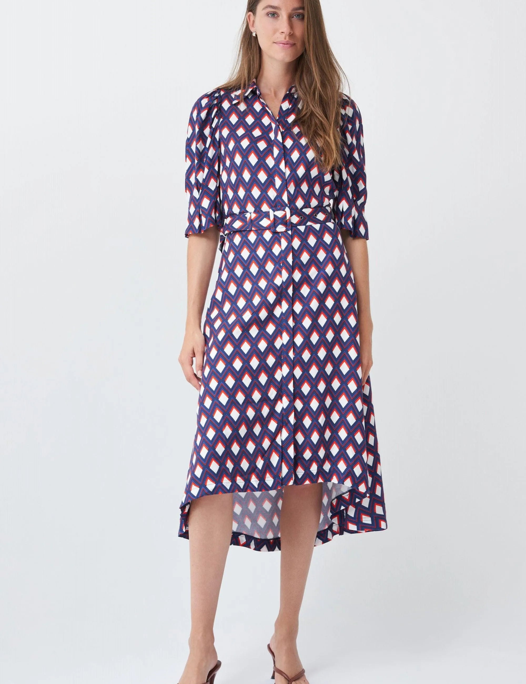 Vestido Manga Abullonada - ECRU