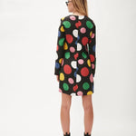 Vestido manga larga lunares - ECRU