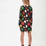 Vestido manga larga lunares - ECRU