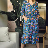 Vestido Melanie Midi Smock Multi Busy Floral - ECRU