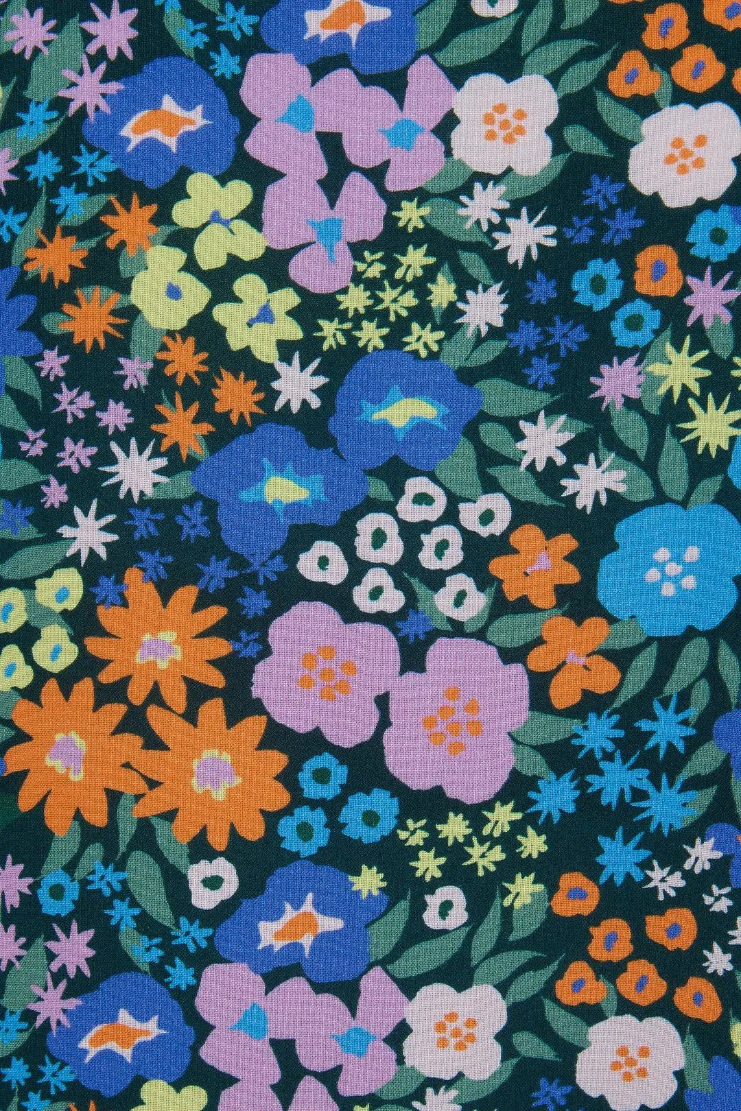 Vestido Melanie Midi Smock Multi Busy Floral - ECRU