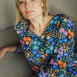 Vestido Melanie Midi Smock Multi Busy Floral - ECRU