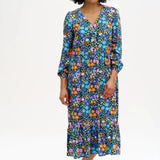 Vestido Melanie Midi Smock Multi Busy Floral - ECRU