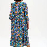 Vestido Melanie Midi Smock Multi Busy Floral - ECRU