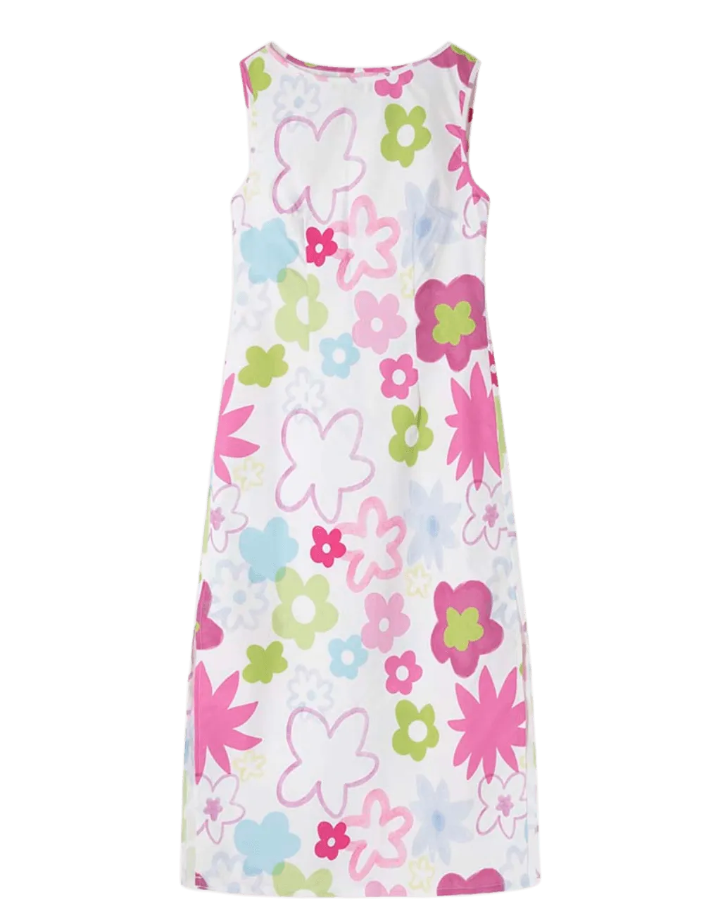 Vestido Midi Blanco Flores - ECRU