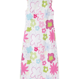 Vestido Midi Blanco Flores - ECRU