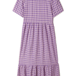 Vestido midi cuadros vichy - ECRU