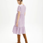 Vestido midi cuadros vichy - ECRU