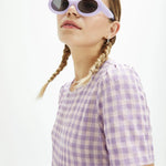 Vestido midi cuadros vichy - ECRU